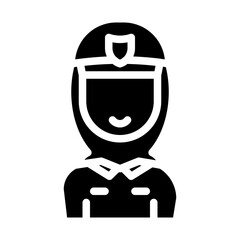 Muslim policewoman avatar solid icon solid icon