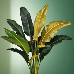 yellow flower on green background