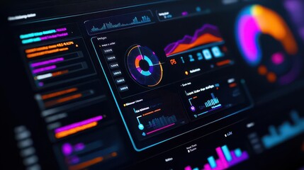 Fototapeta premium A hightech LMS dashboard displaying realtime student performance analytics and engagement levels