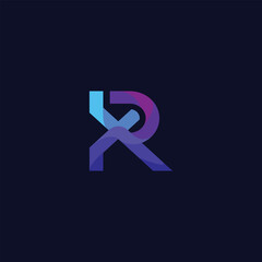 abstract xr logo , modern letter xr logo initials