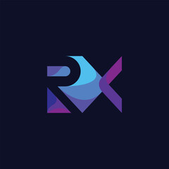 abstract xr logo , modern letter xr logo initials