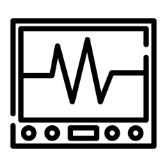 Electrocardiogram cut line icon