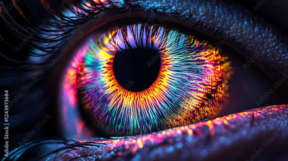 Fototapete vibrant digital eye rise showcasing ultra high definition colors and intricate patterns in a mesmeri