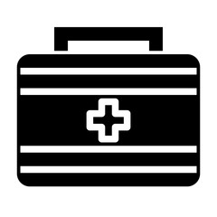 Obraz premium first aid bag glyph icon