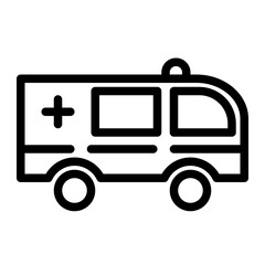 hospital car line icon
