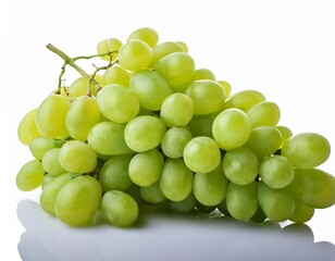 bunch of green grapes white background 


