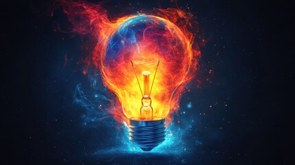 Powerful Minimalist Logo Design Concept with Bright Light Bulb