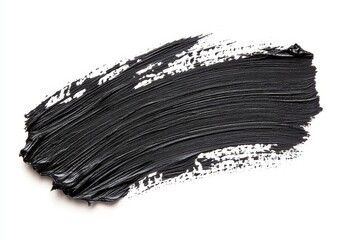 Black Paint Stroke Texture On White Background