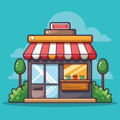 Obraz premium Shop Clipart – Cartoon Style Vector Illustration