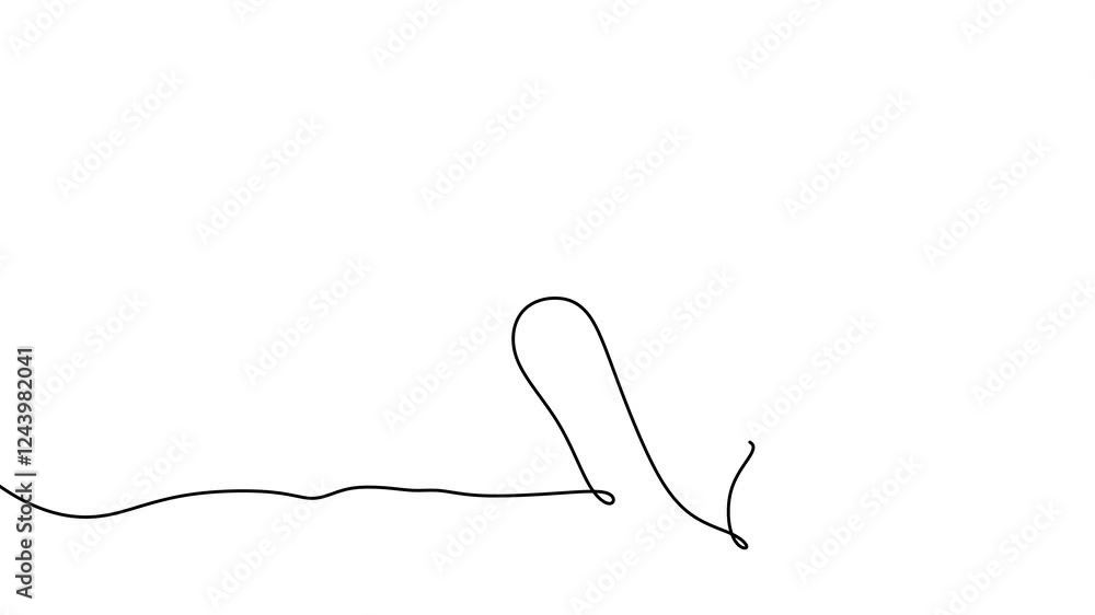 Poster continuous line drawing animation of face abstract. minimalist animation isolated on white backgroun