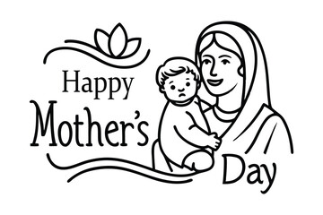 Mother's Day Greeting Card with Hearts – Beautiful & Elegant Design