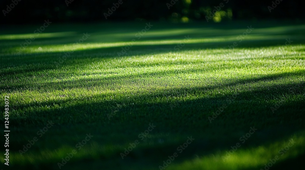 Poster morning sunlight filters through trees, creating intricate patterns of light and shadow on the vibra