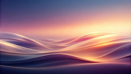 Abstract Sunset Landscape with Soft, Flowing Waves of Light and Shadow