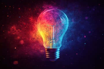 Vibrant Minimalist Lightbulb Logo in Professional Colorful Design