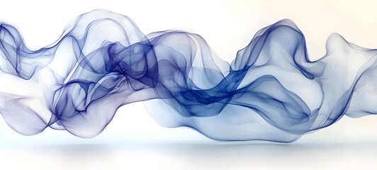 An ethereal blend of flowing blue and white smoke creating a mesmerizing abstract design. The light, airy nature of the composition evokes a sense of tranquility.