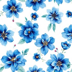 Azure Blooms on Marble Canvas