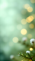 Obraz premium Abstract green Christmas winter background, smooth light. with white shades