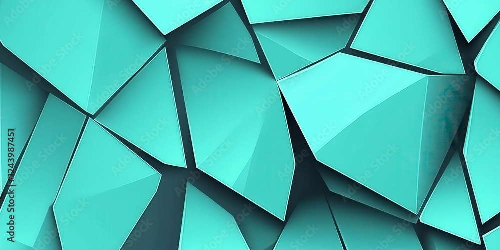 Aufkleber abstract background using teal fragmented geometric shapes creating a textured surface. the image fe
