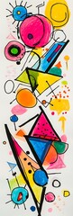 Obraz premium there is a drawing of a colorful abstract design on a white paper