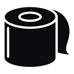 Black and White Toilet Paper Roll Icons Set design