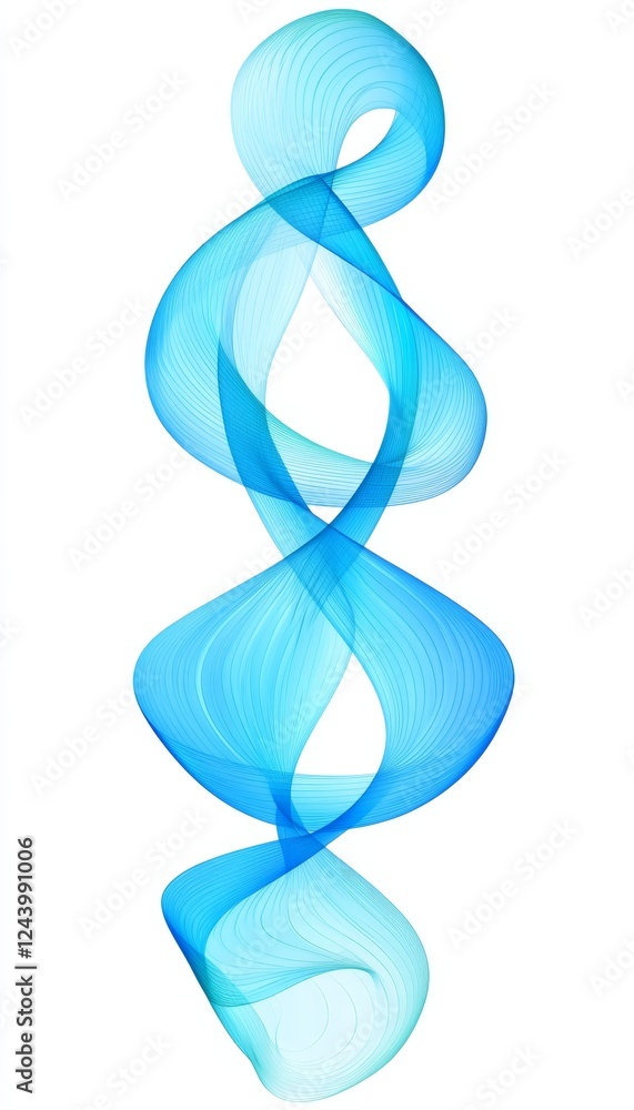 Canvas Prints flowing abstract blue ribbons, minimalist vector design with gentle curves and smooth gradients