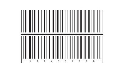 barcode icon Vector. Barcode scratched, line bar stickers icon, clipping path isolated on white.  long horizontal barcode vector.
