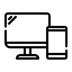 devices cut line icon