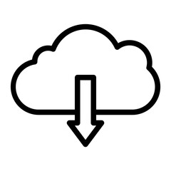 cloud download line icon