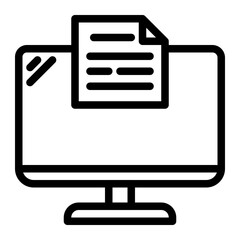 work monitor line icon