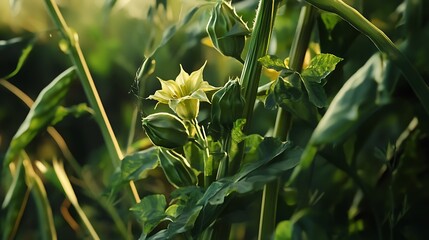 Obraz premium New okra full frame crop with lady fingers