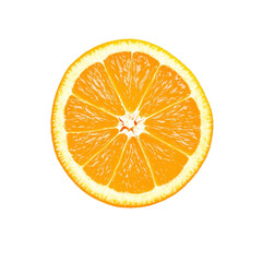 A slice of fresh tangerine fruit isolated on transparent background