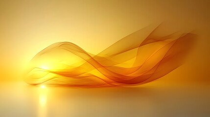 Fototapeta premium A mesmerizing composition of flowing golden waves against a soft yellow background, evoking a sense of warmth and tranquility.