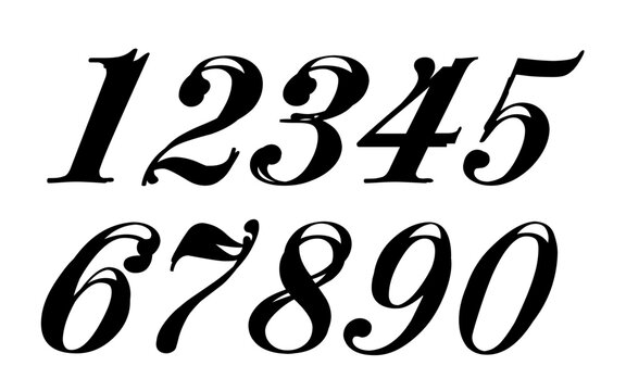Simple Calligraphy Numbers Calligraphy Numbers Images – Browse 205,592 Stock Photos, Vectors, and ...
