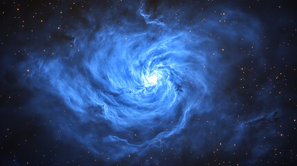 Obraz premium Ethereal blue nebula drifting in dark space