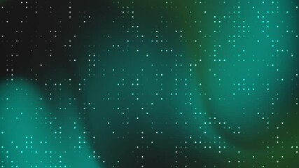 Teal and black abstract digital background animation, scattered with luminous dots creating a starry effect, ideal for technology or design themes
