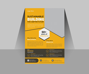 This flyer template helps you promote your construction services quickly and effectively.
