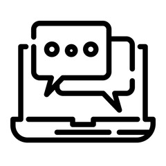 laptop chat_1 cut line icon