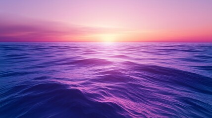 Obraz premium Smooth sunset colored gradient waves in soft lighting with bright purple and blue shades at twilight near the horizon.