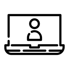 profile laptop cut line icon