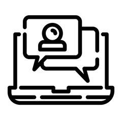 video calls cut line icon