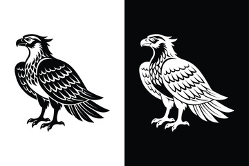 Stylized Osprey Bird Vector Icon for Creative Projects.