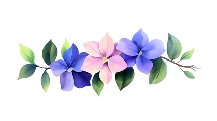 Fototapeta premium Delicate Floral Arrangement with Vibrant Blue and Pink Flowers