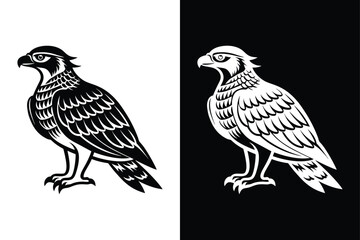 Stylized Osprey Bird Vector Icon for Creative Projects.