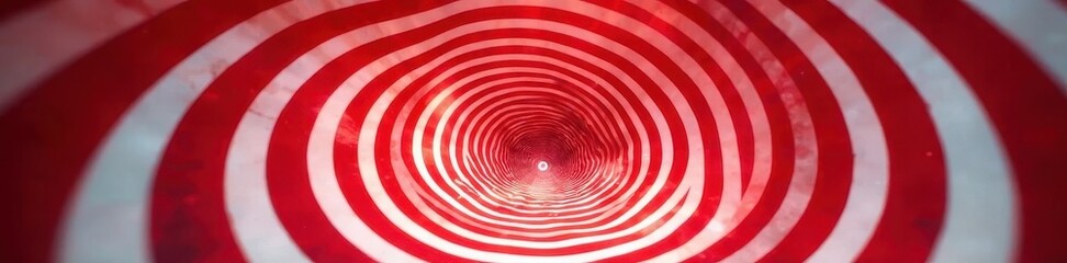 Naklejka premium Dynamic red and white spiral, hypnotic effect, graphic, motion