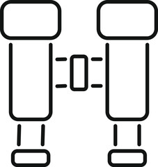 Simple line drawing of binoculars, ideal for representing concepts of observation, searching, and travel