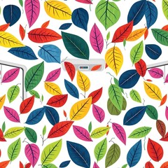 Obraz premium Botanical Beauty for Transportation Interiors: Abstract Leaf Patterns