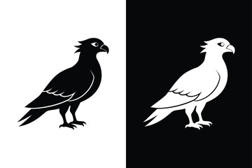 Striking Osprey Silhouette Icon – Crisp Black & White Vector.