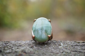 A precious ring in close-up. Jewelry and products.