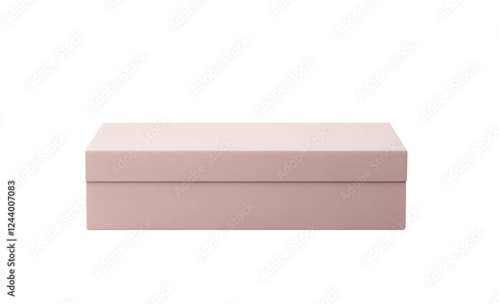 Poster a simple and elegant pastel box with no patterns or logos, resting alone on a soft white background,