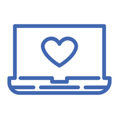 love laptop color icon